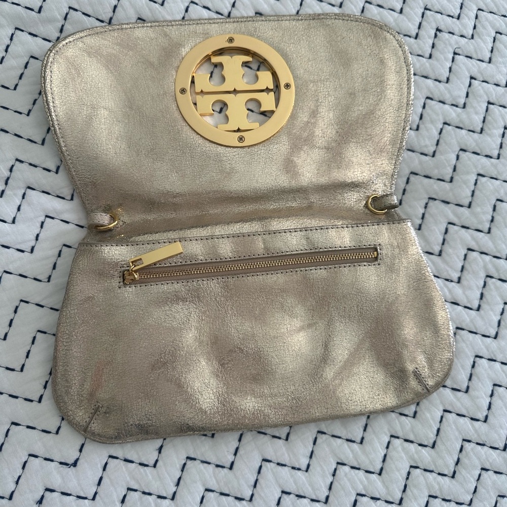 Tory Clutch gold clutch